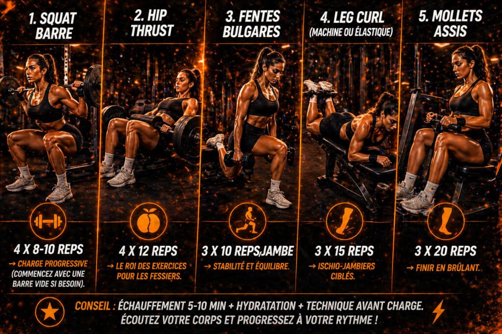 Séance musculation féminine jour 1